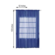 Window Treatment Panels With Rod Pocket 52 Inch x 108 Inch 2 Pack In Royal Blue Sheer Organza