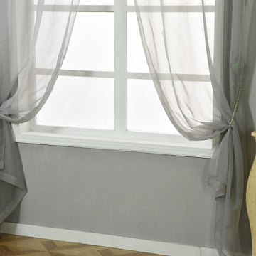 Add a Touch of Graceful Simplicity with Silver Sheer Organza Curtains