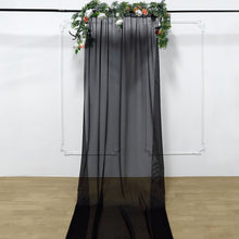 Black Chiffon Curtain Panel 5 Feet x 14 Feet Backdrop Ceiling Drapery With Rod Pocket