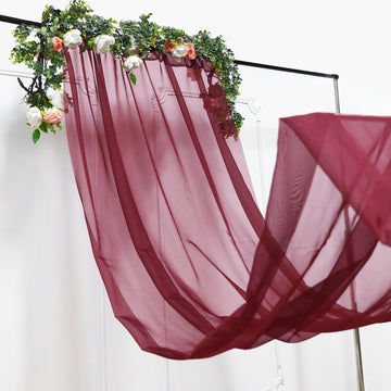 Enhance Your Space with the Burgundy Chiffon Curtain Panel