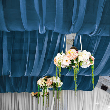 Transform Your Space with Navy Blue Chiffon Drapery