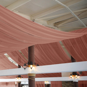 Enhance Your Home or Event Space with Terracotta (Rust) Chiffon Curtain Panel