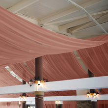 Premium Terracotta (Rust) Chiffon Curtain Panel, Backdrop Ceiling Drapery