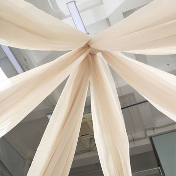 Elegant Nude Sheer Fire Retardant Ceiling Drape Curtain Panels for Stunning Event Decor
