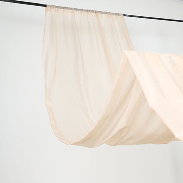 Enhance Your Event Decor with Nude Sheer Fire Retardant Ceiling Drape Curtain Panels