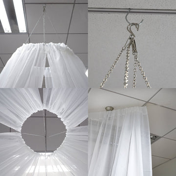 Enhance Your Event Decor with White Sheer Fire Retardant Ceiling Drape Curtain Panels