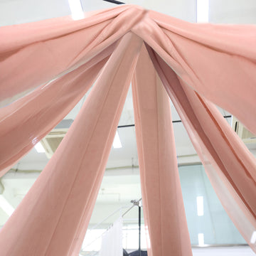 Dusty Rose Sheer Ceiling Drape Curtain Panels Fire Retardant Fabric 10ftx30ft