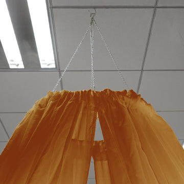 Elegant Gold Sheer Ceiling Drape Curtain Panels