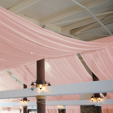 Elevate Your Décor with the Premium Dusty Rose Chiffon Curtain Panel