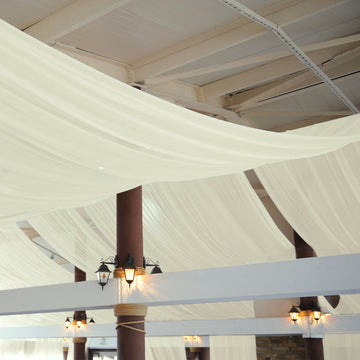 Premium Ivory Chiffon Curtain Panel for Elegant Event Decor