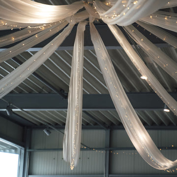Create a Magical Atmosphere with Ivory Sheer Ceiling Drape Curtain Panels
