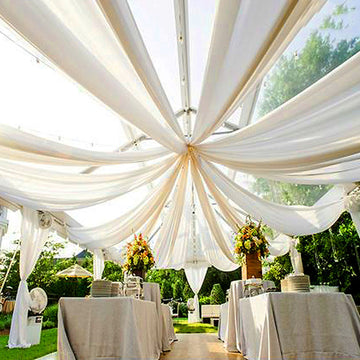 Elegant White Sheer Ceiling Drape Curtain Panels for Stunning Event Décor