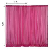 Sheer Organza Fuchsia Curtain with Measurements of 5ft and 10ft