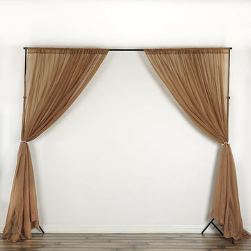 Versatile and Stylish Gold Flame Resistant Chiffon Curtain Panels