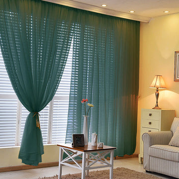Enhance Your Décor with Emerald Green Chiffon Curtain Panels