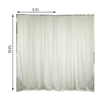 Sheer Organza Ivory Rectangular Elegant Curtain with Measurements on a Stand