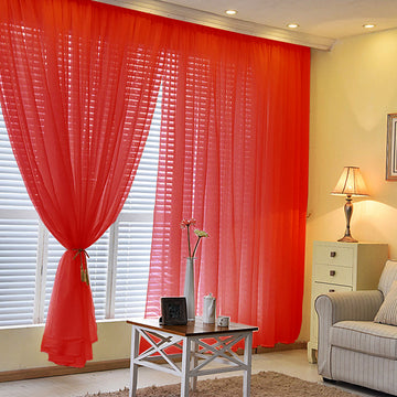 Enhance Your Décor with Red Flame Resistant Chiffon Curtain Panels