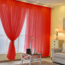 Red Fire Retardant Sheer Organza Drape Curtain Panel Backdrops With Rod Pockets - 10ftx10ft