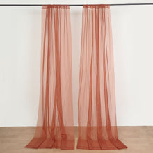 2 Pack Terracotta (Rust) Inherently Flame Resistant Chiffon Backdrop Drape Curtain Panels