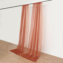 2 Pack Terracotta (Rust) Inherently Flame Resistant Chiffon Curtain Panels