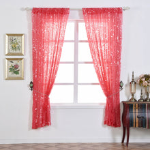 Big Payette Sequin Window Treatment Panels 52 Inch x 84 Inch Coral Curtains With Rod Pockets 2 Pack