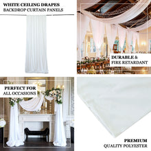 5 Feet x 20 Feet White Fire Retardant Ceiling Drapes Backdrop Curtains in Polyester Material 