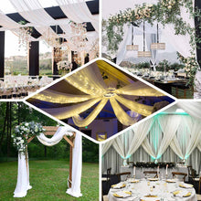 Fire Retardant White Polyester Backdrop Curtains Ceiling Drapes with Rod Pockets 5 Feet x 20 Feet
