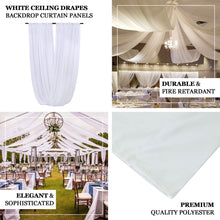 5 Feet x 40 Feet White Fire Retardant Ceiling Draping Backdrop Curtains in Polyester Material 