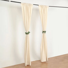 10 Feet X 8 Feet Beige Polyester 130 GSM Backdrop Curtains With Rod Pockets