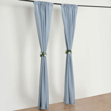 Pack Of 2 130 GSM Dusty Blue Polyester Backdrop Curtains With Rod Pockets 10 Feet X 8 Feet 