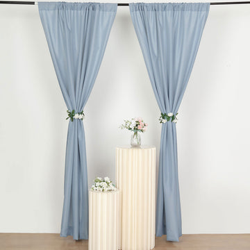 Dusty Blue Polyester Drapery Panels: Elevate Your Event Decor