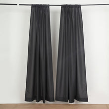 2 Pack Black Polyester Divider Backdrop Curtains With Rod Pockets, Event Drapery Panels 130GSM 10ft