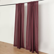 2 Pack Burgundy Polyester Divider Backdrop Curtains With Rod Pockets, Event Drapery Panels 130GSM 
