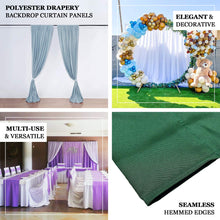 Turquoise Polyester 130GSM Backdrop Curtains with Rod Pockets 10 Feet x 8 Feet