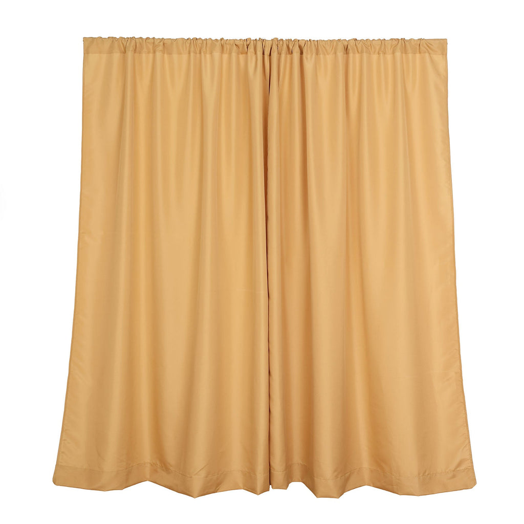 Gold Polyester Drapery Panels Curtains