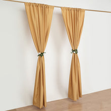 2 Pack Gold Polyester Divider Backdrop Curtains With Rod Pockets, Event Drapery Panels 130GSM - 10ft