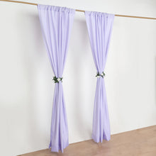 2 Pack Lavender Lilac Polyester Divider Backdrop Curtains With Rod Pockets, Event Drapery Panels