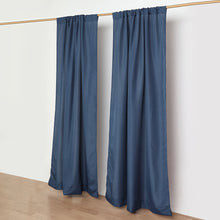 2 Pack Navy Blue Polyester Divider Backdrop Curtains With Rod Pockets, Event Drapery Panels 130GSM