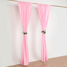 10 Feet x 8 Feet Rod Pocket Pink Polyester Backdrop Panels 130 GSM Pack of 2