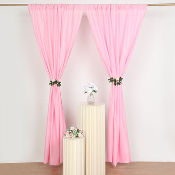 Create a Stunning Event with Pink Polyester Drapery Panels