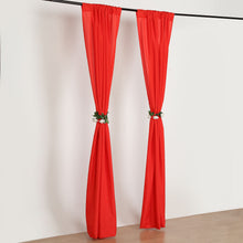 2 Pack Red Polyester Divider Backdrop Curtains With Rod Pockets, Event Drapery Panels 130GSM - 10ft