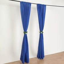 2 Pack Royal Blue Polyester Divider Backdrop Curtains With Rod Pockets, Event Drapery Panels 130GSM