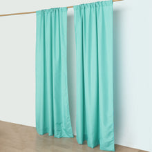2 Pack Turquoise Polyester Divider Backdrop Curtains With Rod Pockets, Event Drapery Panels 130GSM