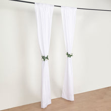 2 Pack White Polyester Divider Backdrop Curtains With Rod Pockets, Event Drapery Panels 130GSM 10ft
