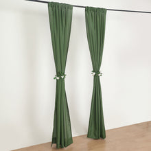 2 Pack Olive Green Polyester Divider Backdrop Curtains With Rod Pockets, Event Drapery Panels 130GSM