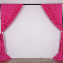 2 Pack Fuchsia Scuba Polyester Curtain Panel Inherently Flame Resistant Backdrops