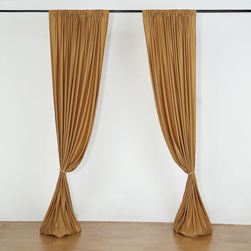 Invest in Quality and Style with the 2 Pack Gold Scuba Polyester Curtain Panel