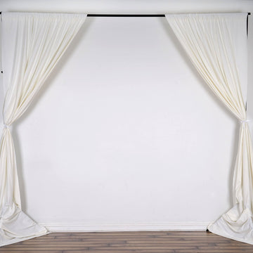 Elevate Your Event with the 2 Pack Ivory Scuba Polyester Curtain Panel