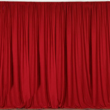Create a Stunning Event Space with the 2 Pack Red Scuba Polyester Curtain Panel