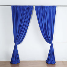 Royal Blue Scuba Polyester Backdrop Drape Curtains, Inherently Flame Resistant Event Divider Panels